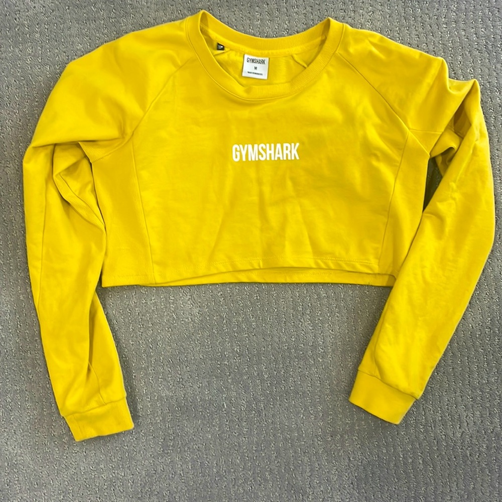 Gymshark cropped yellow sweatshirt